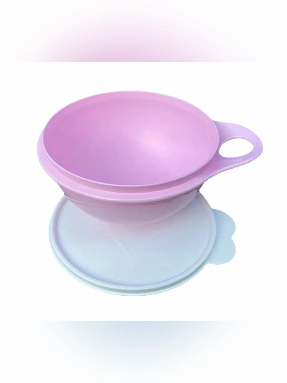 TUPPERWARE PINK 6 CUP THATSA MINI MIXING BOWL WHITE LID FRUITS SALAD SNACK SMALL